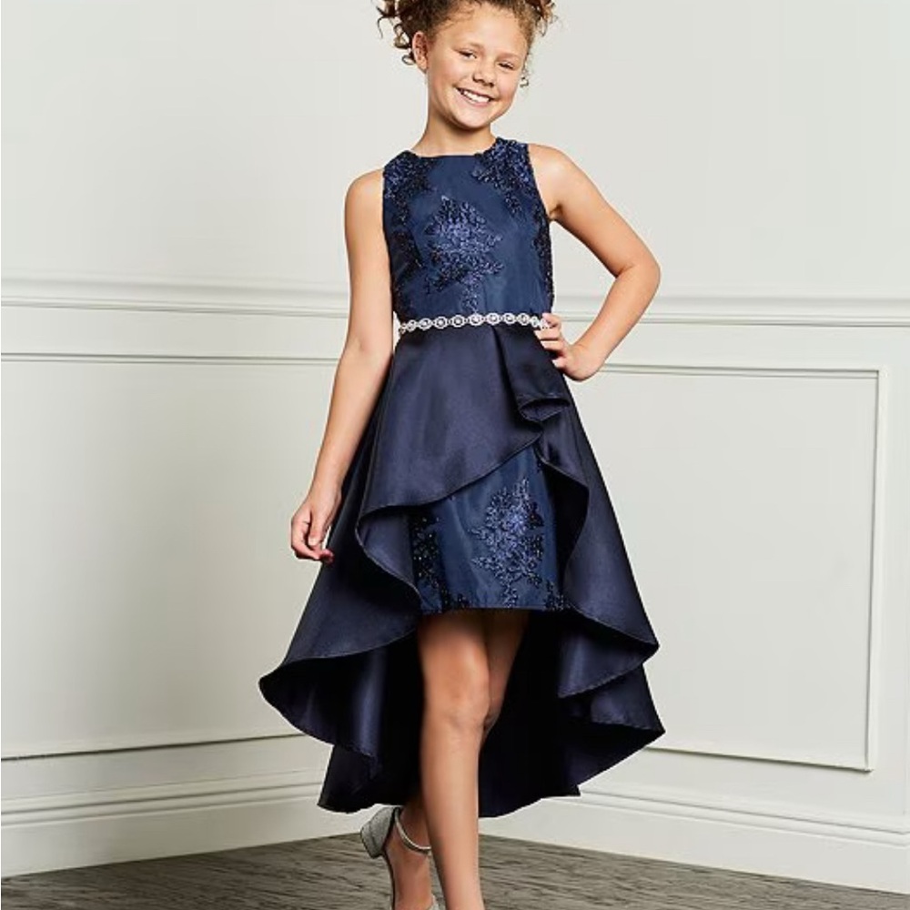 Elegant Navy Blue Formal Kids Dress